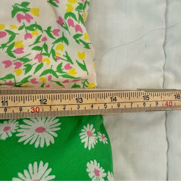 Rixo for Target Green Daisy Long Sleeve Swing Dress Size 4 Retro Puff Sleeve - Picture 9 of 12